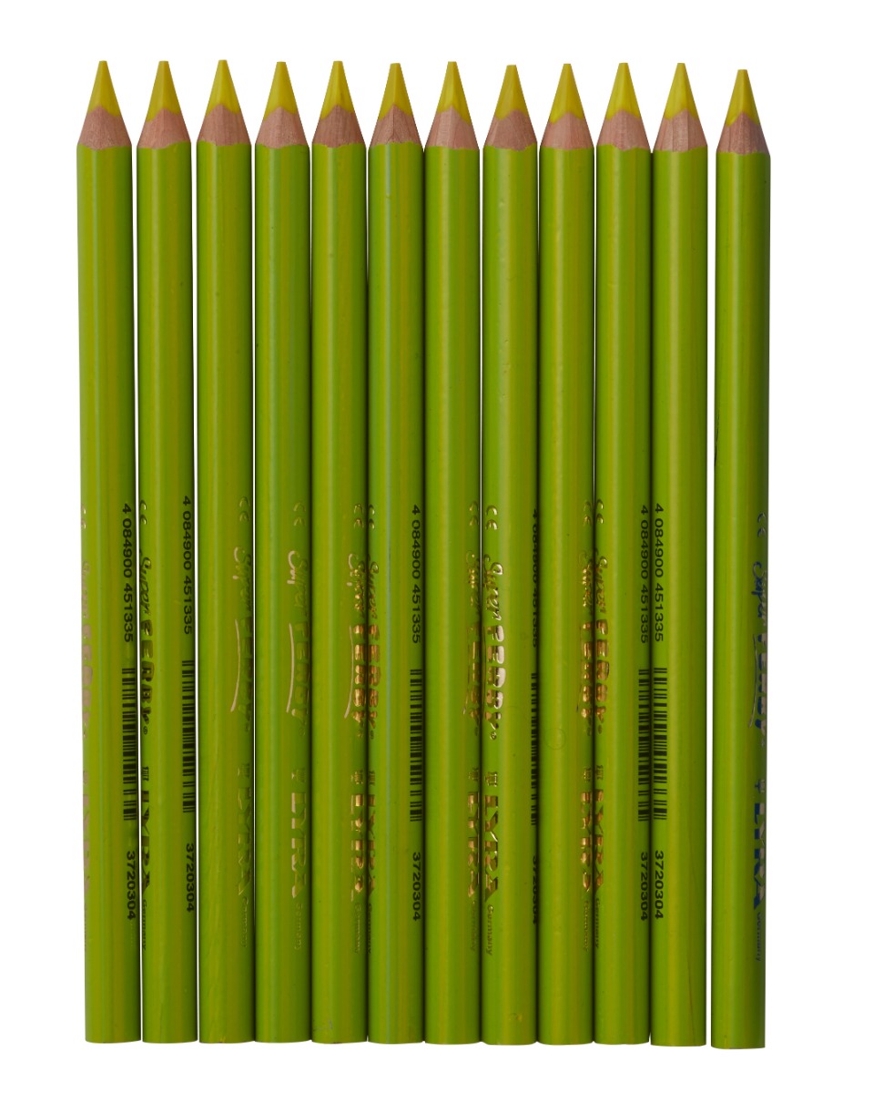 Lyra Pencils Super Ferby Lacquered Triangular Box of 12 - Luminous Yellow image