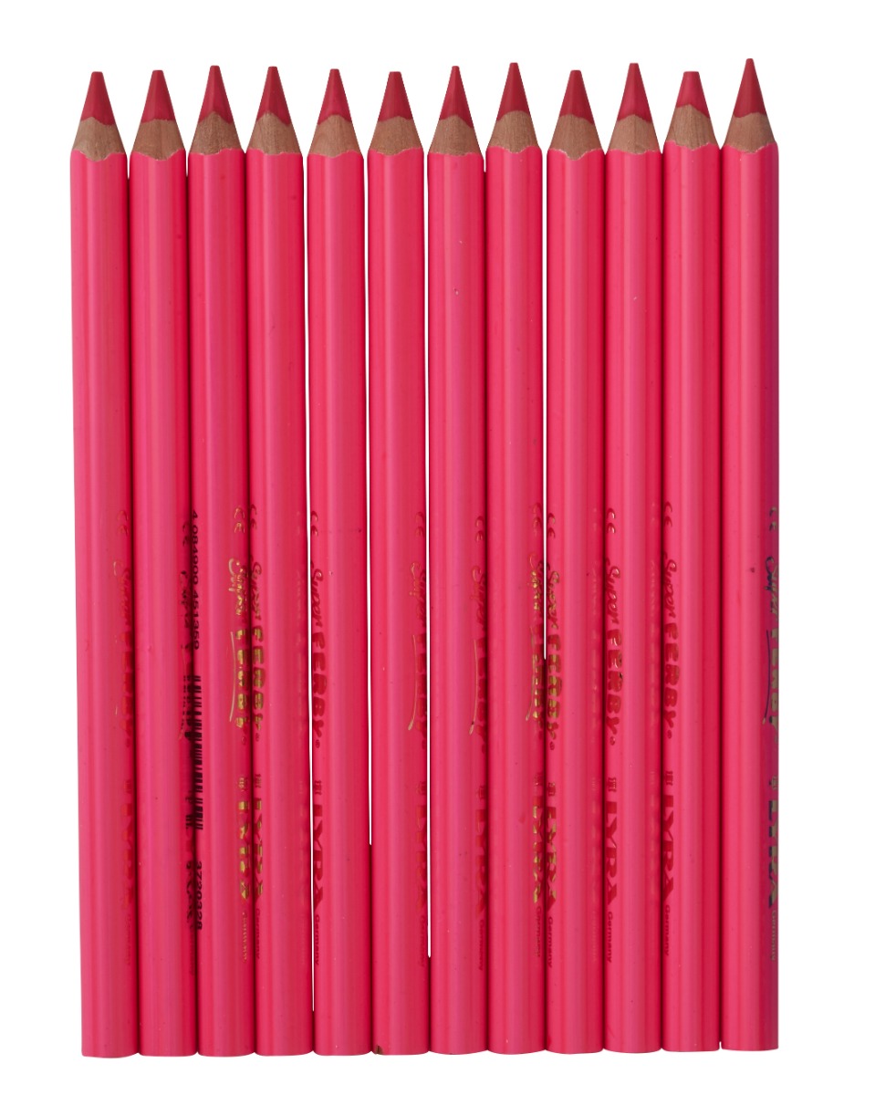 Lyra Pencils Super Ferby Lacquered Triangular Box of 12 - Luminous Red image