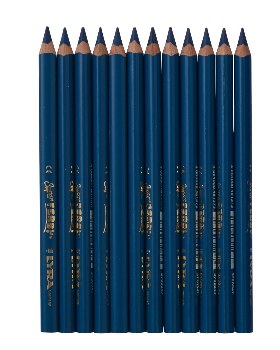 Lyra Pencils Super Ferby Lacquered Triangular Box of 12 - Luminous Blue image