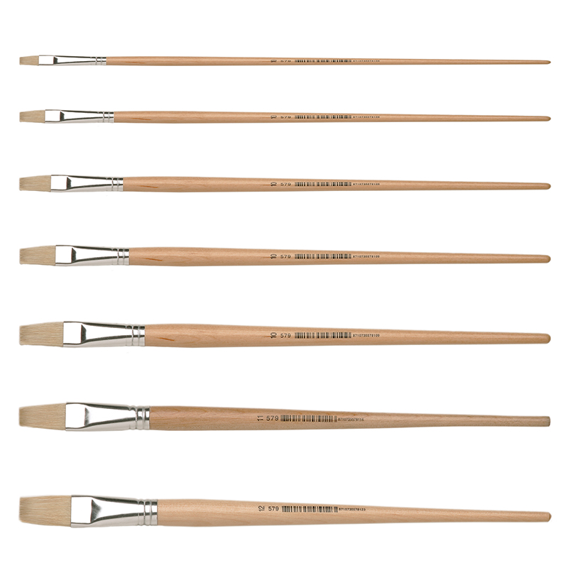 Paint Brush Flat Boar Bristle Medium Soft #10/18 mm x 34 cm image