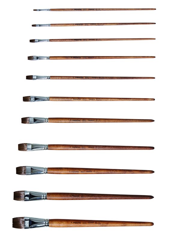 Paint Brush Flat Synthetic Cow Hair #24 / 24mm x 30cm image