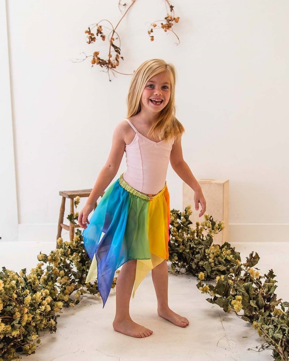 Sarah's Silks Reversible Fairy Skirt - Blue/Rainbow image