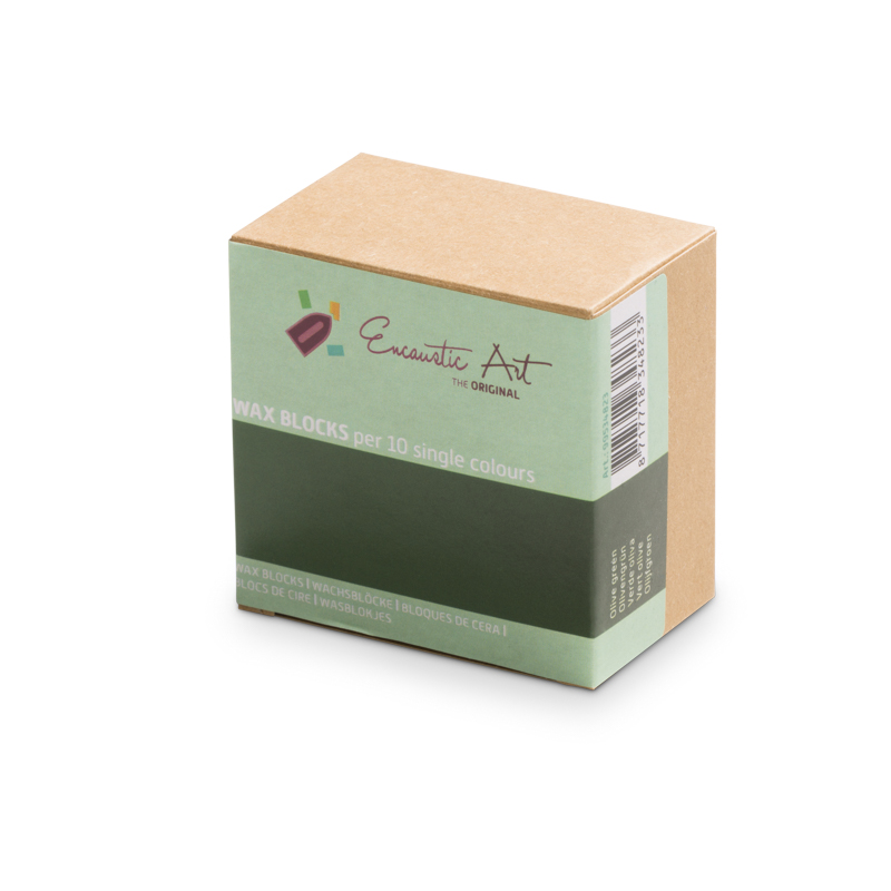 Encaustic Art 10x1 Wax Block - Olive green image