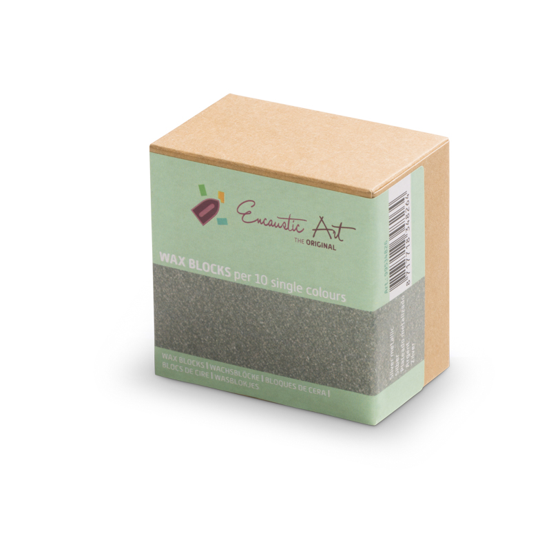 Encaustic Art 10x1 Wax Block - Silver metallic image