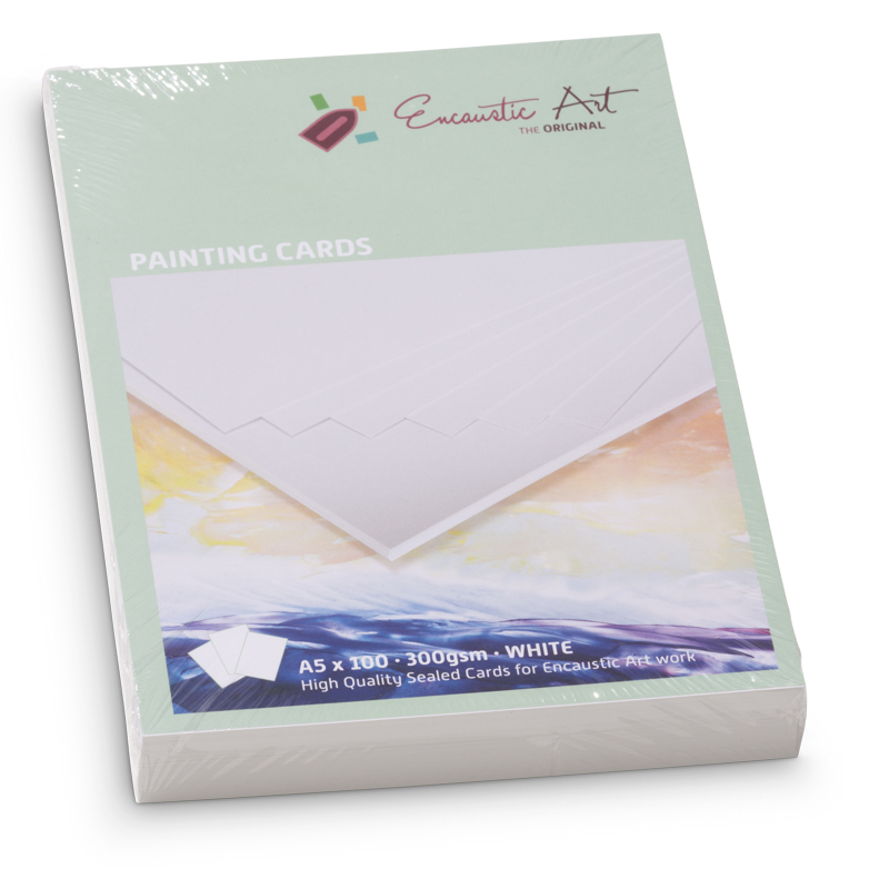 Encaustic Art Painting Cards A5 - white image
