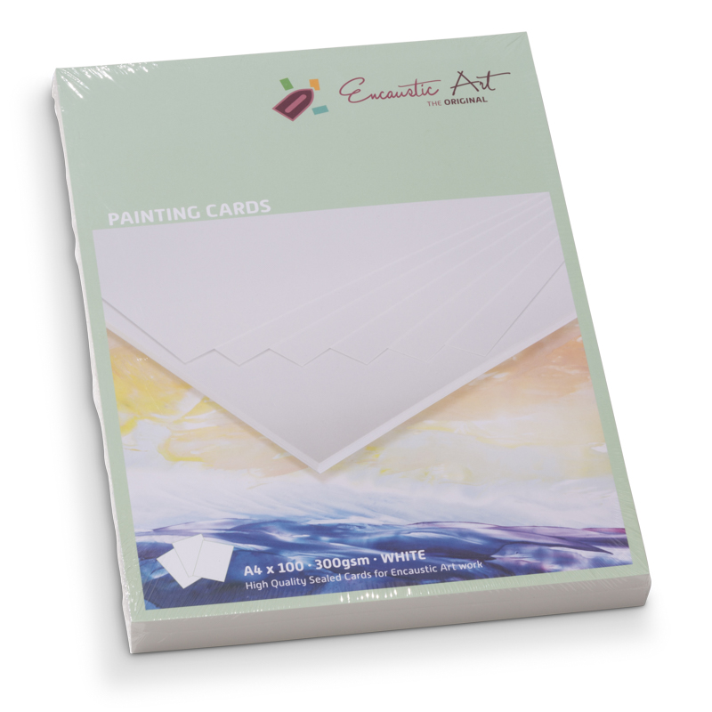 Encaustic Art Painting Cards A4 - white image