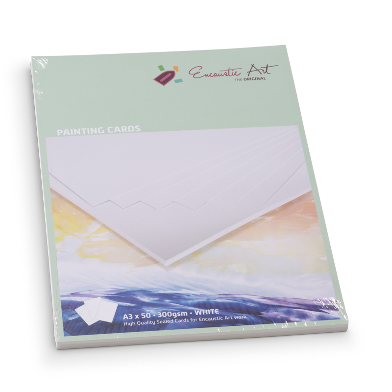 Encaustic Art Painting Cards A3 - white image