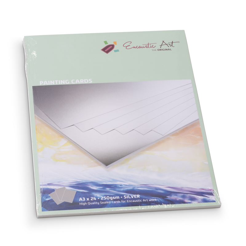 Encaustic Art Painting Cards A3 - silver image
