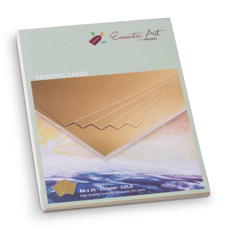 Encaustic Art Painting Cards A4 - gold image