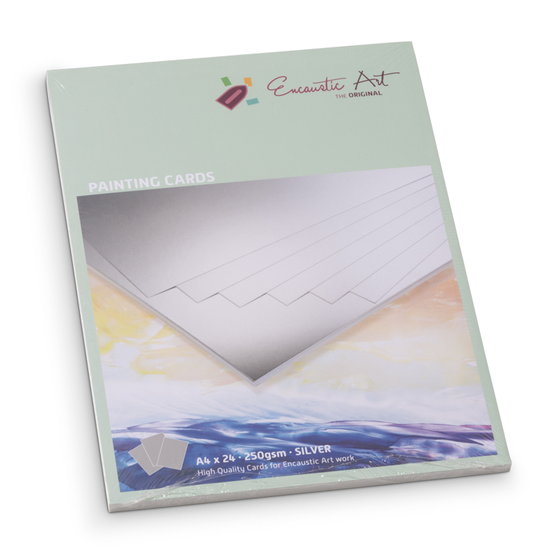 Encaustic Art Painting Cards A4 - silver image
