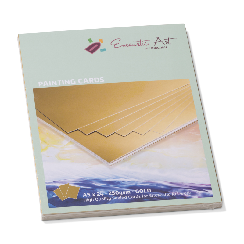 Encaustic Art Painting Cards A5 - gold image