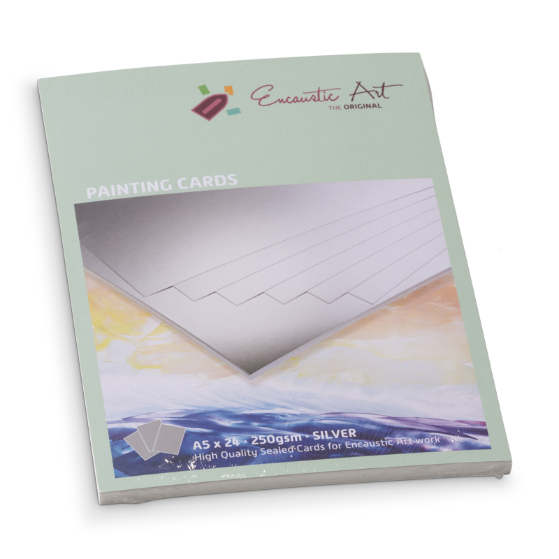 Encaustic Art Painting Cards A5 - silver image