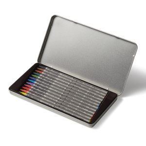 Progresso Woodless Watercolour Pencils Lacquered Tin Case - 12 Assorted colours