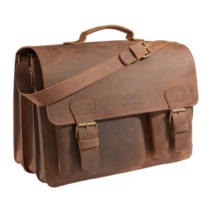 Ruitertassen AMS Leather Teacher Bag 2 Compartments 40x30x20cm - Ranger