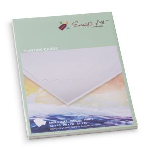 Encaustic Art Painting Cards - Mixed Sizes - white